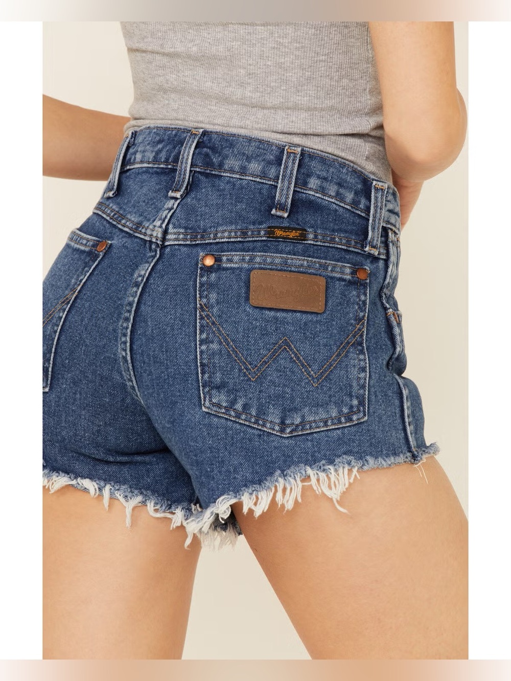 Vintage Wrangler Cutoff Denim Shorts Y2K Cowgirl Frayed Hem High Rise 25 - Picture 1 of 8